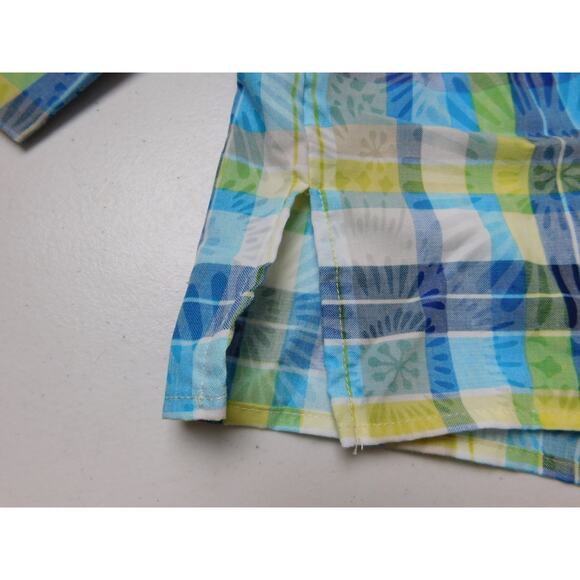 Alfred Dunner Shirt Petite 12P Blue White Plaid 3/4 Long Sleeve Button Down - Picture 7 of 7